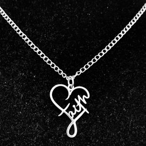 “Faith” Heart stainless steel necklace